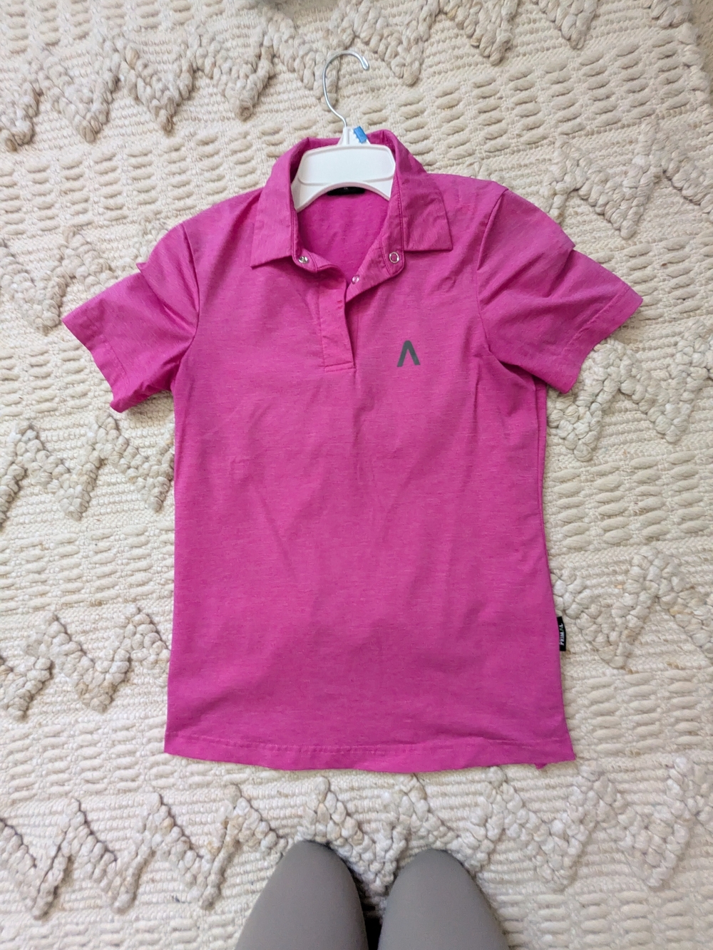 Women's Short-Sleeve Polo Tee in Bright Pink